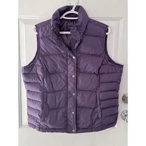 Lands' End Plum Purple Down Feathers Filled Vest